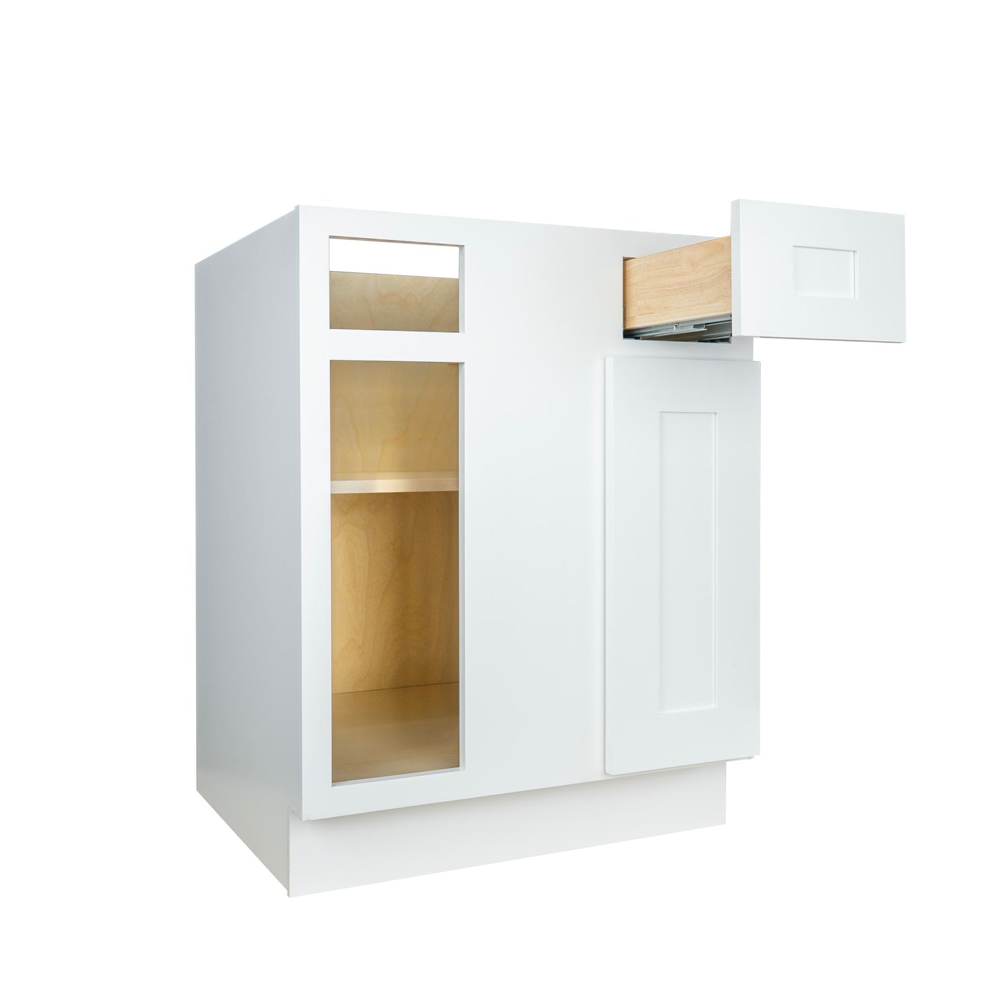 Hollywood Fabiani Design Shaker Blind Corner Base Kitchen Cabinet Ready to Assemble White