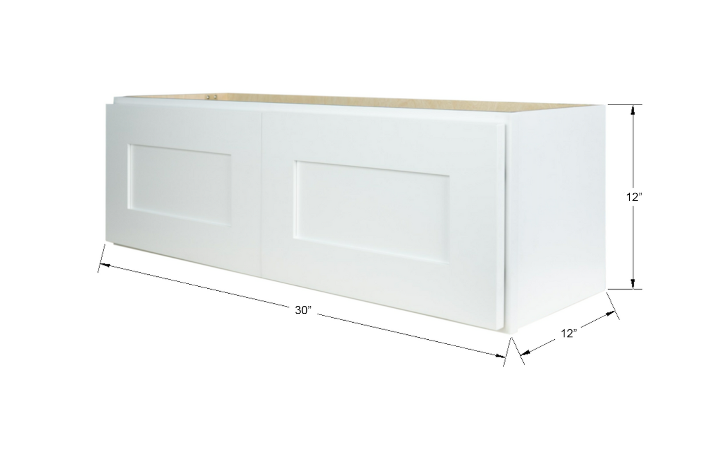 Hollywood Fabiani Design Shaker Wall Kitchen Cabinet Ready to Assemble White - 12 in. Height
