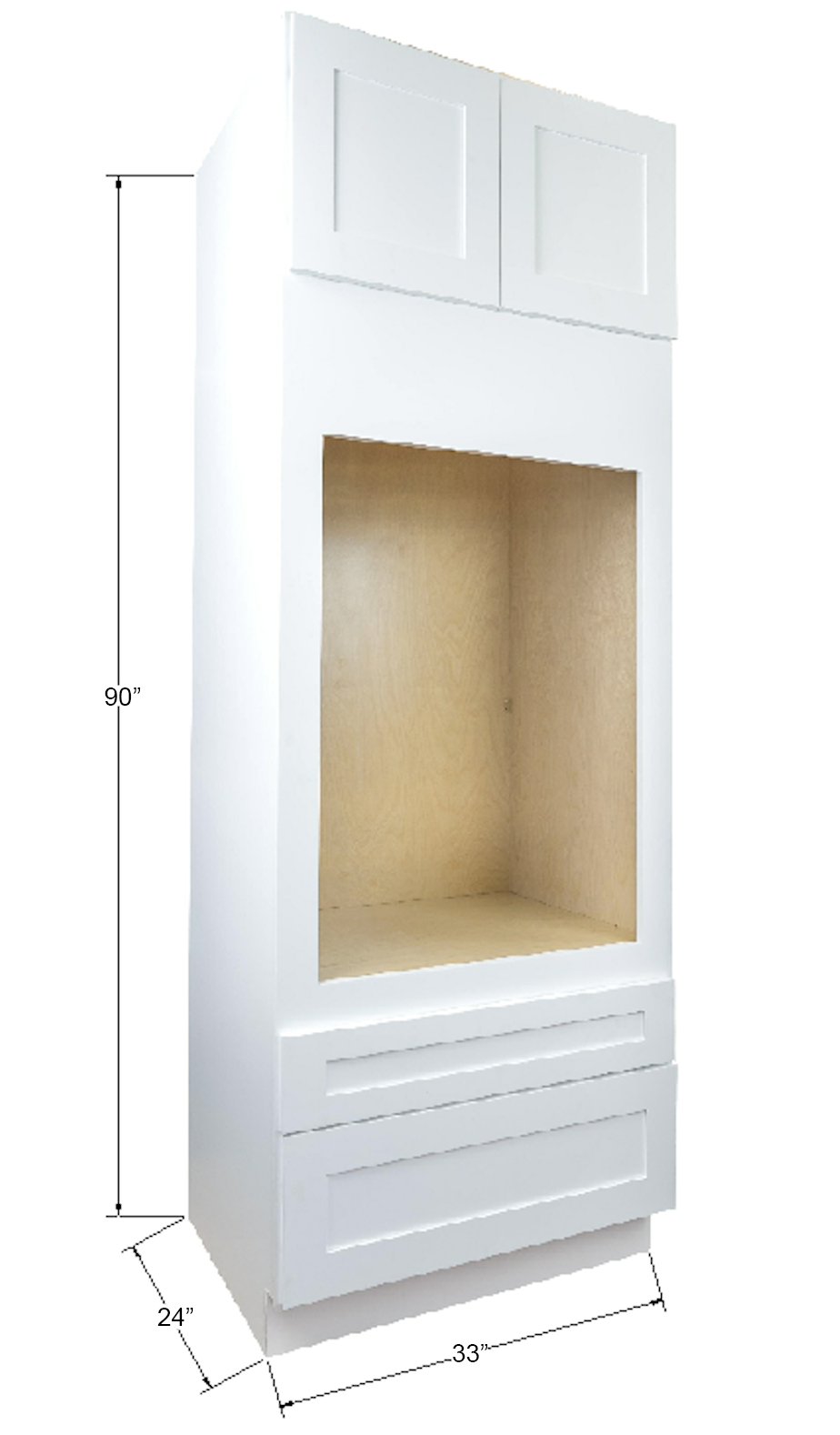 Hollywood Fabiani Design Shaker Oven Kitchen Cabinet Ready to Assemble 33 in. W x 24 in. D x 90 in. H White