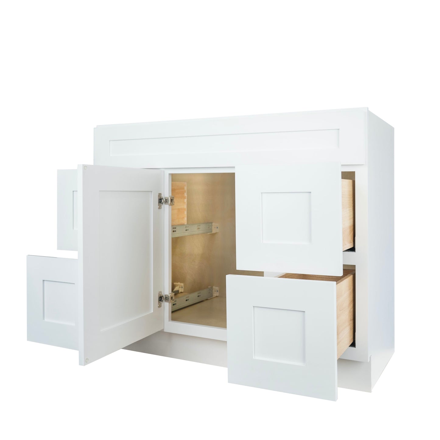 Hollywood Fabiani Design Shaker Bathroom Vanity Combination Sink Base Cabinet Ready to Assemble White