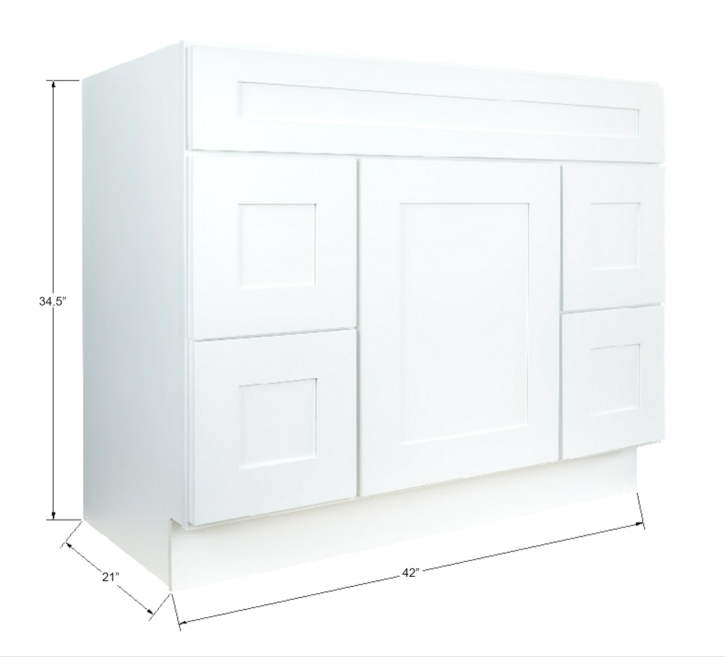 Hollywood Fabiani Design Shaker Bathroom Vanity Combination Sink Base Cabinet Ready to Assemble White
