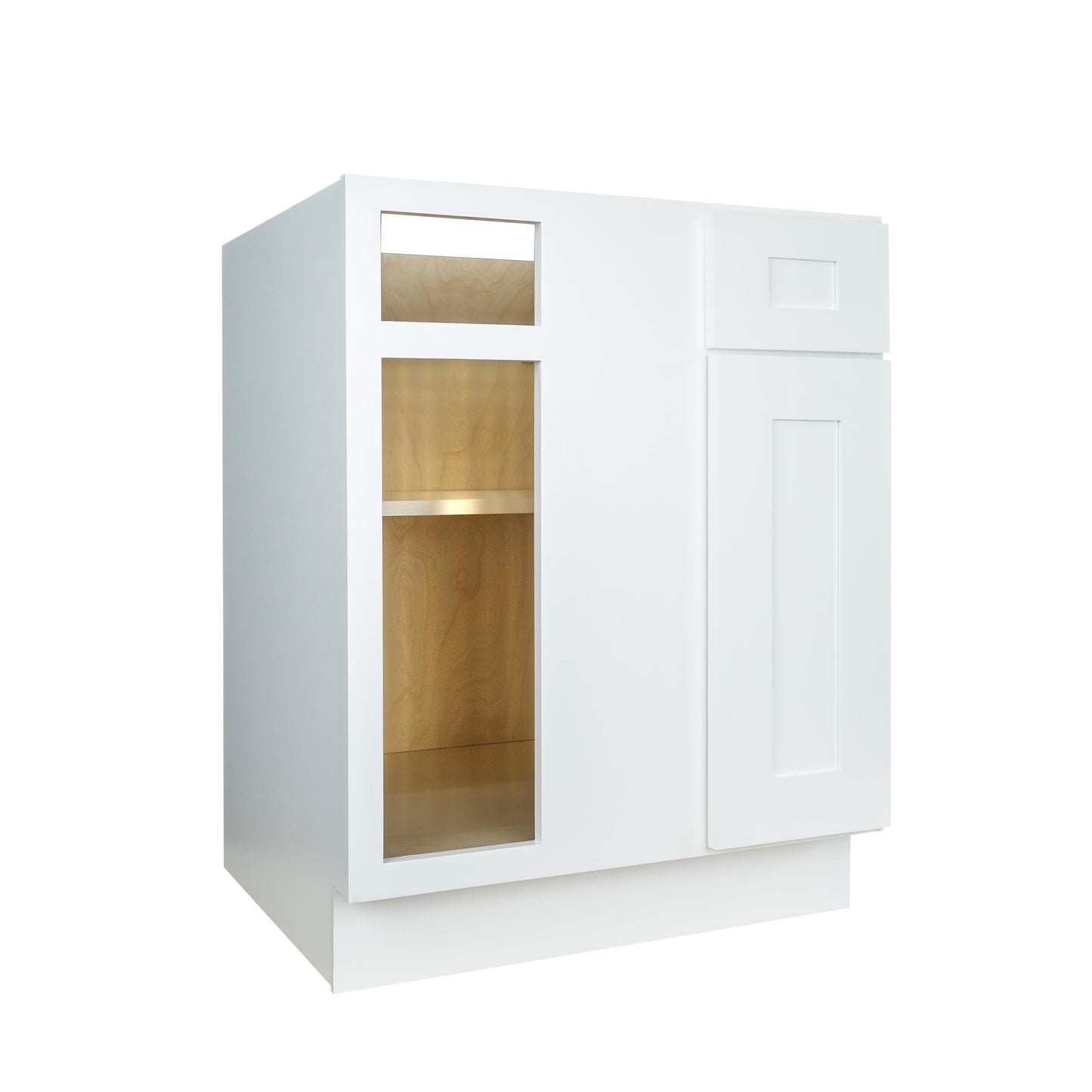 Hollywood Fabiani Design Shaker Blind Corner Base Kitchen Cabinet Ready to Assemble White