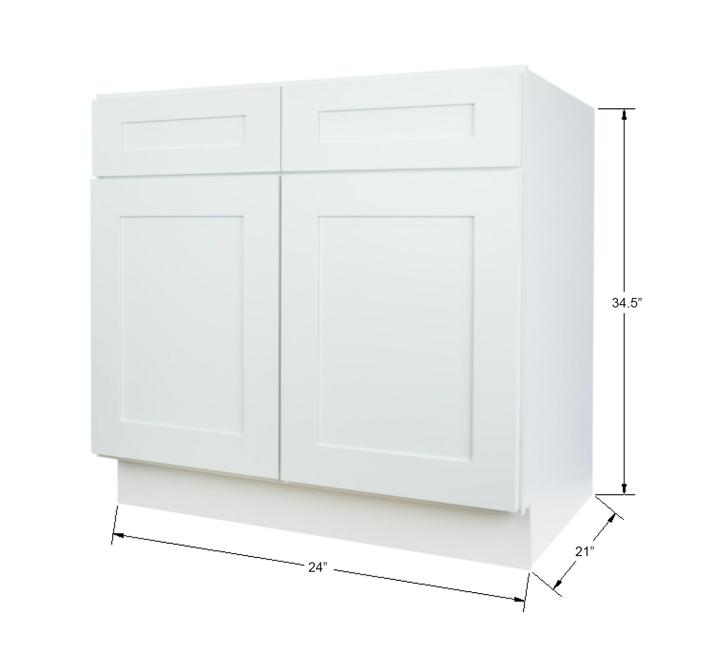 Hollywood Fabiani Design Shaker Bathroom Vanity Sink Base Cabinet Ready to Assemble White