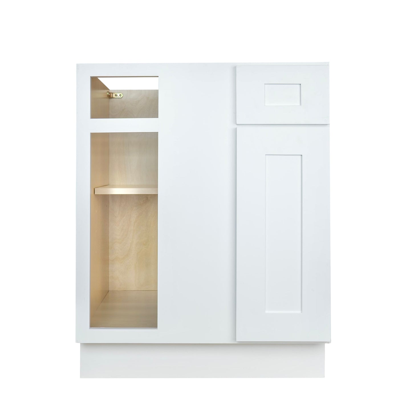Hollywood Fabiani Design Shaker Blind Corner Base Kitchen Cabinet Ready to Assemble White
