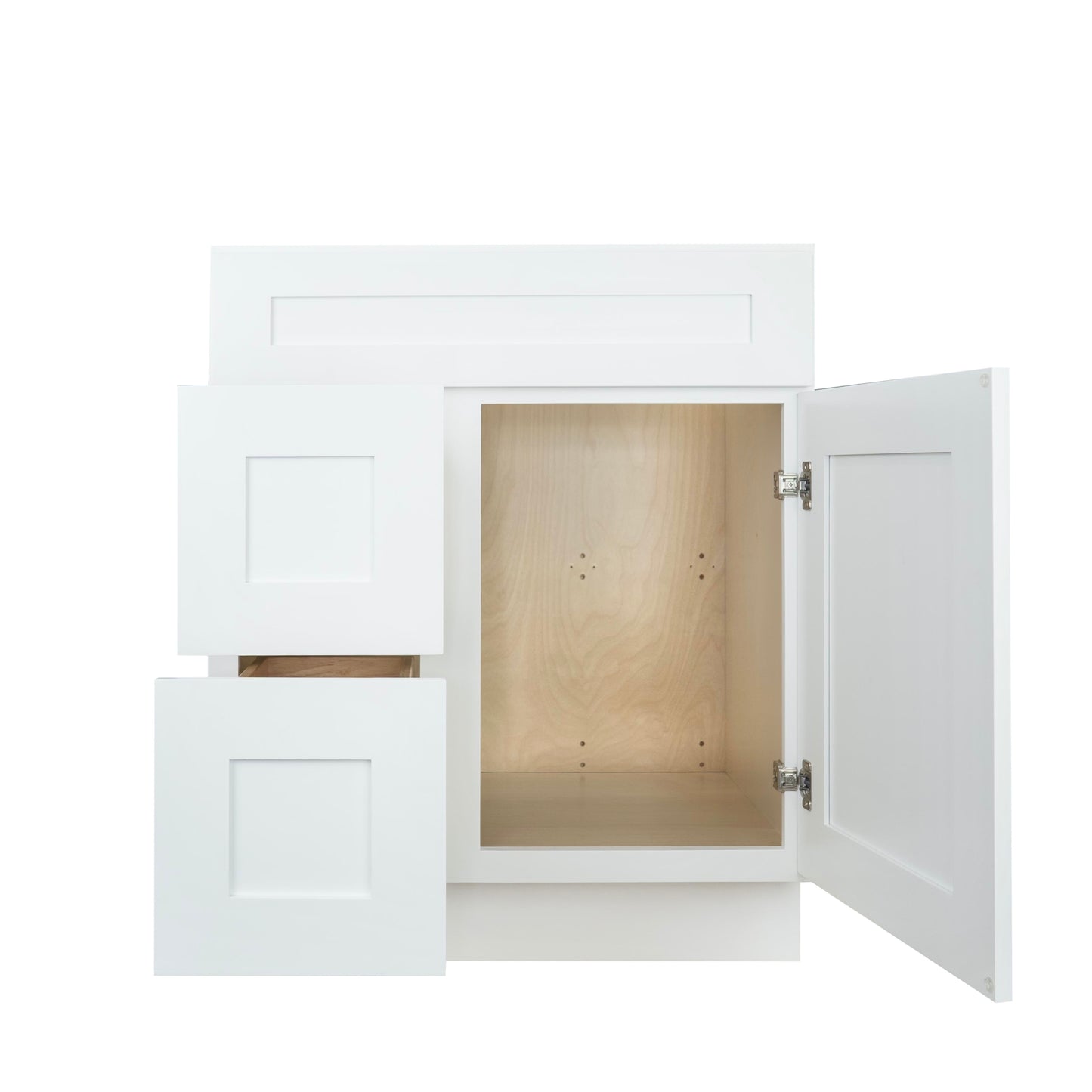 Hollywood Fabiani Design Shaker Bathroom Vanity Combination Sink Base Cabinet Ready to Assemble White