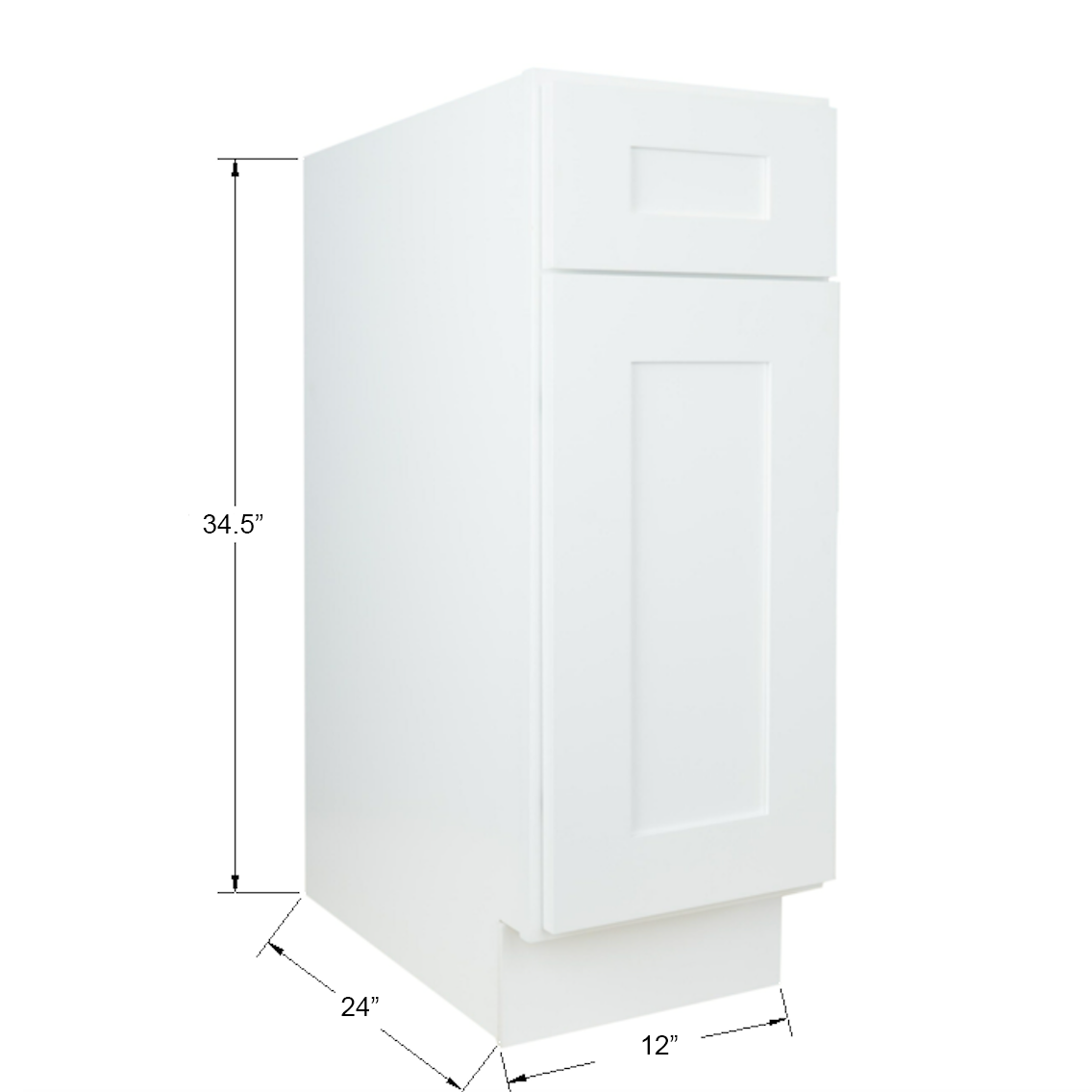 Hollywood Fabiani Design Shaker Base Kitchen Cabinet Ready to Assemble White