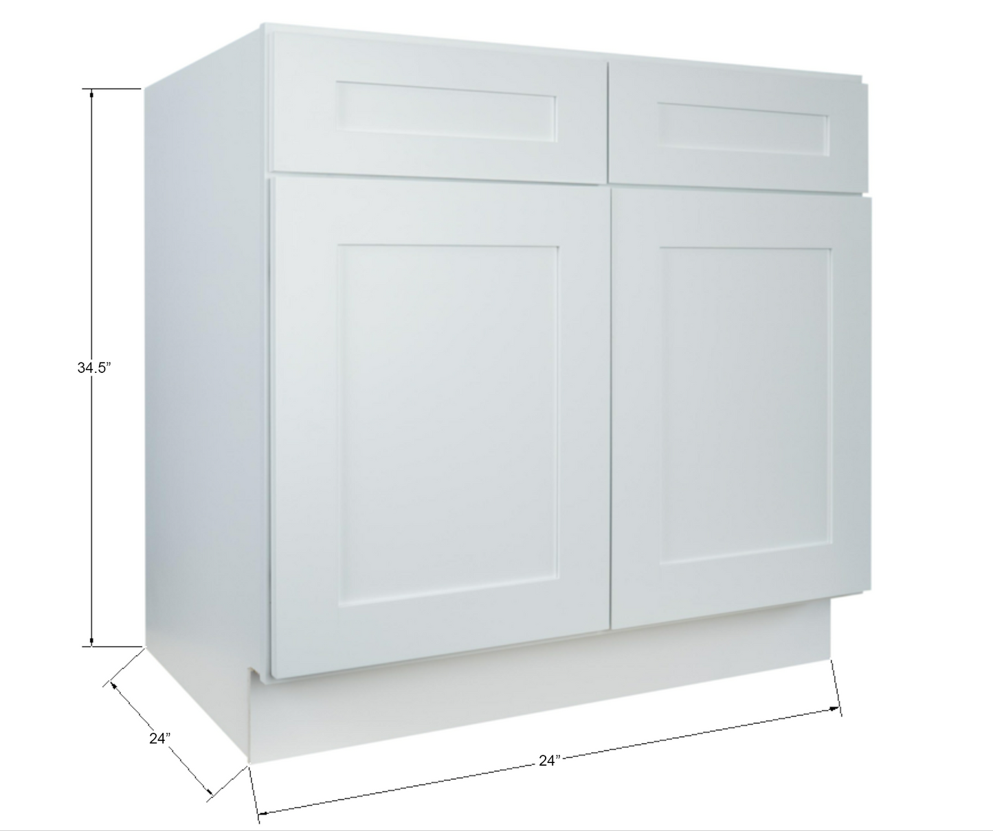 Hollywood Fabiani Design Shaker Base Kitchen Cabinet Ready to Assemble White