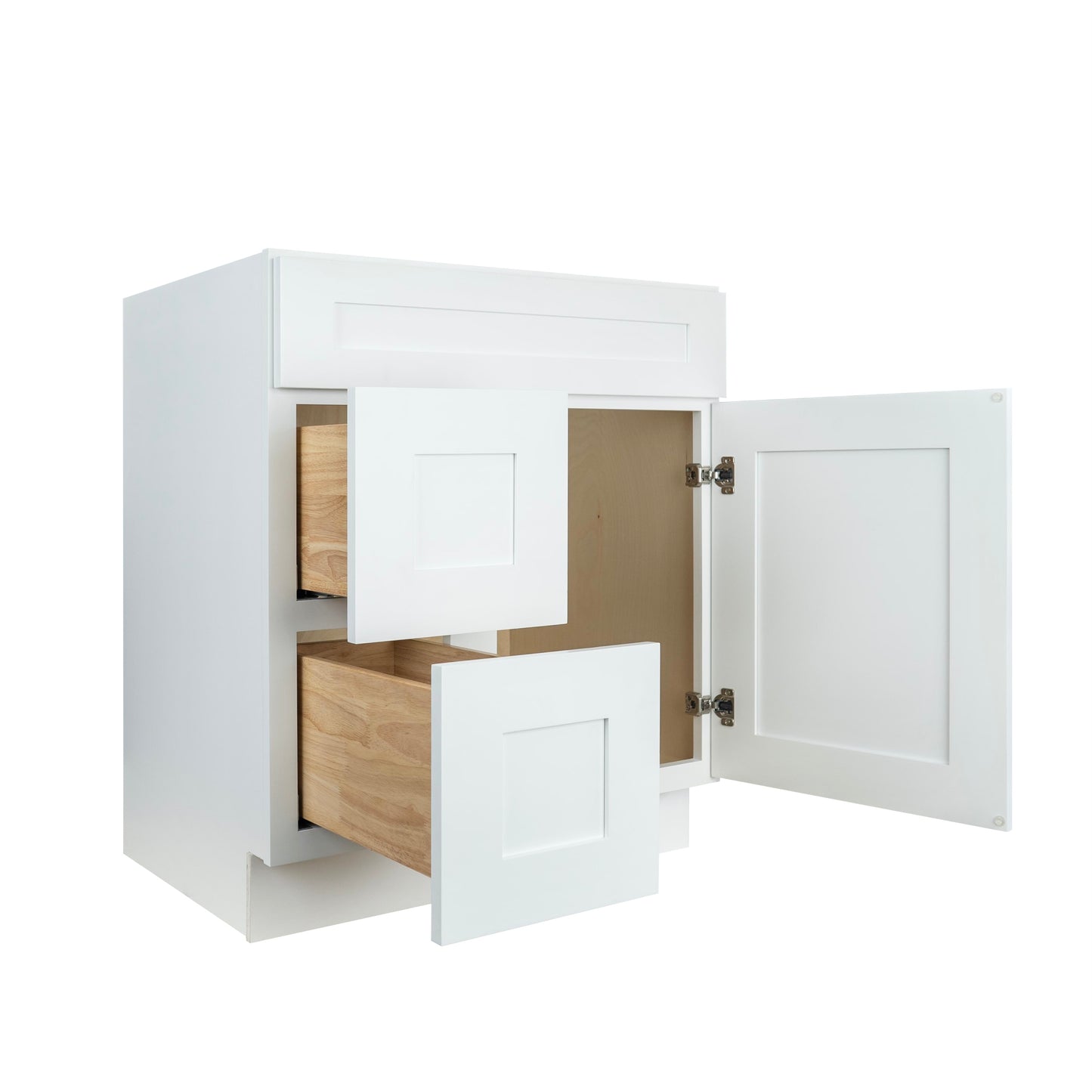 Hollywood Fabiani Design Shaker Bathroom Vanity Combination Sink Base Cabinet Ready to Assemble White