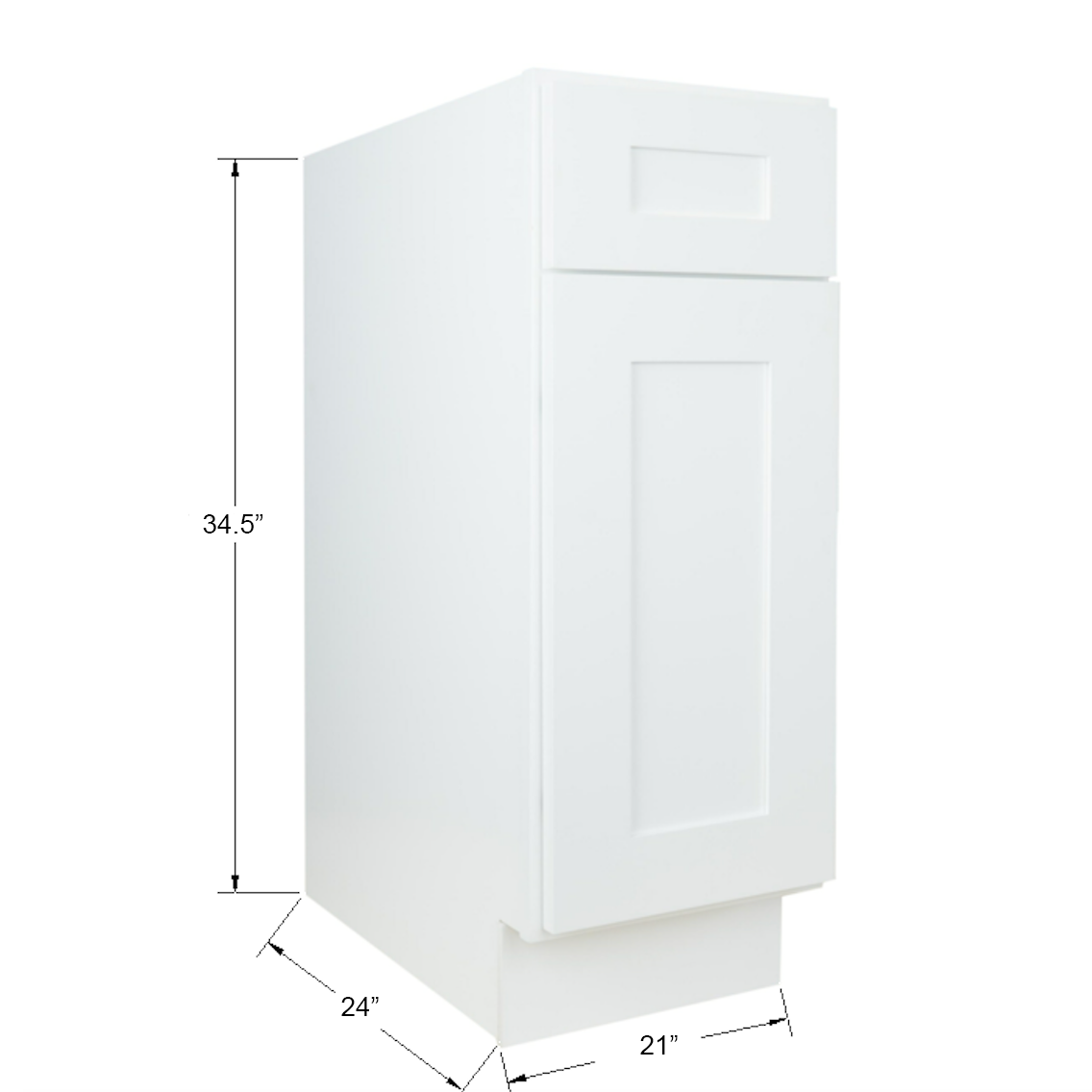 Hollywood Fabiani Design Shaker Base Kitchen Cabinet Ready to Assemble White