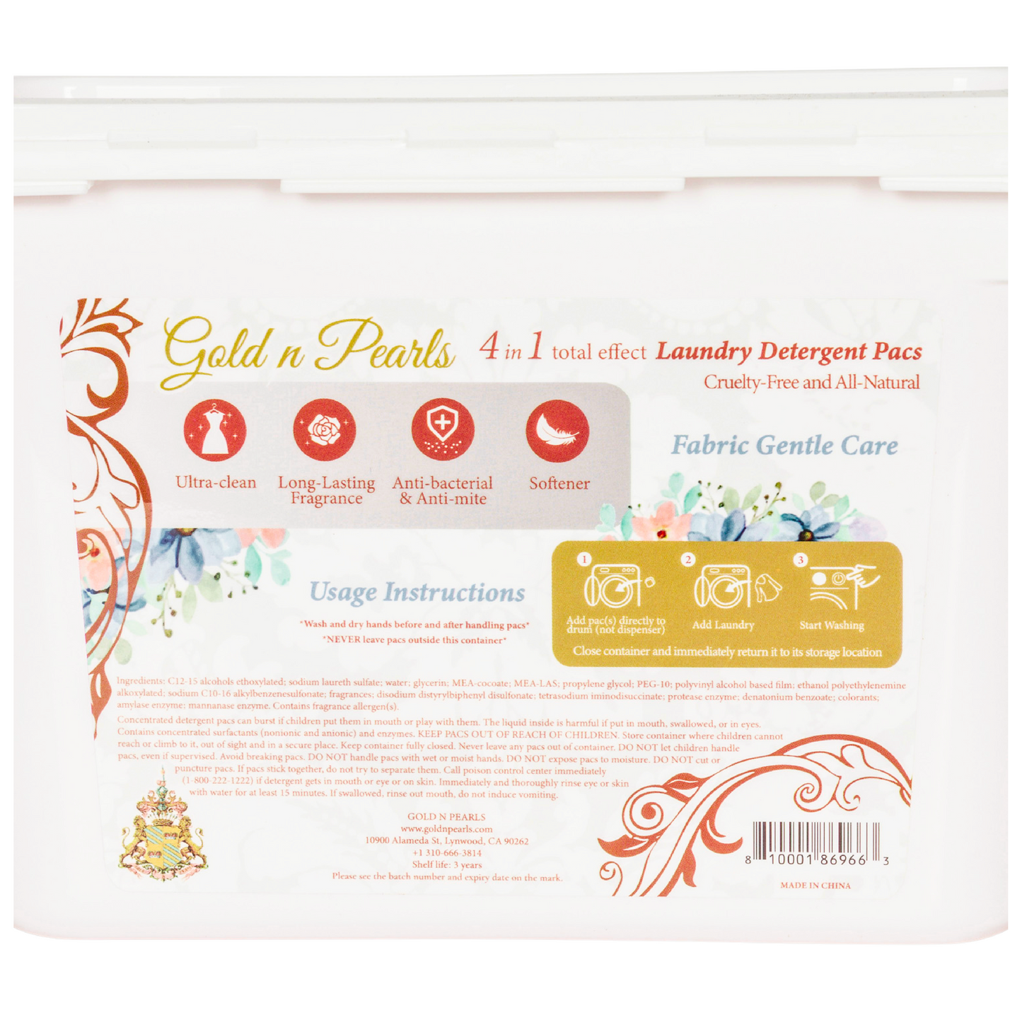 Gold n Pearls 4-in-1 Laundry Detergent Pods - Cherry Velvet (52 Pods)