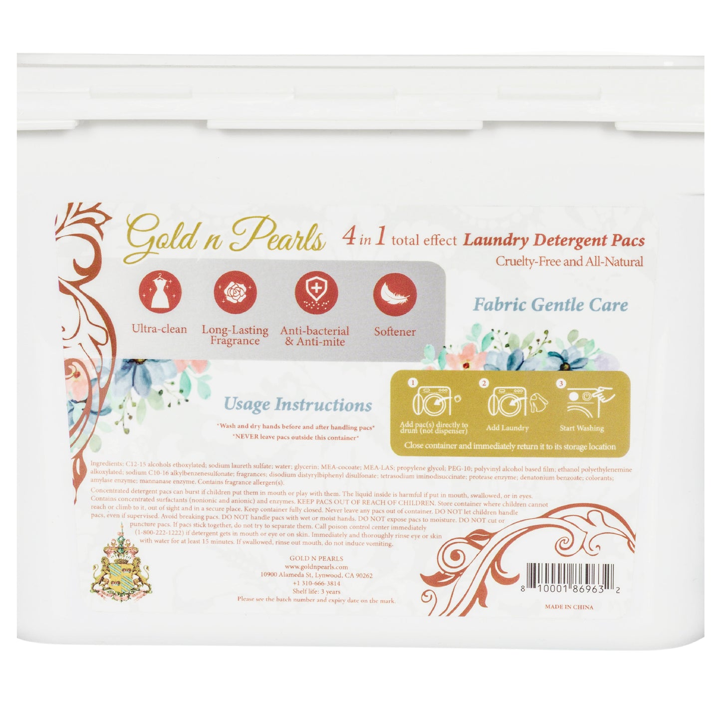 Gold n Pearls 4-in-1 Laundry Detergent Pods - Lavender Silk (52 Pods
