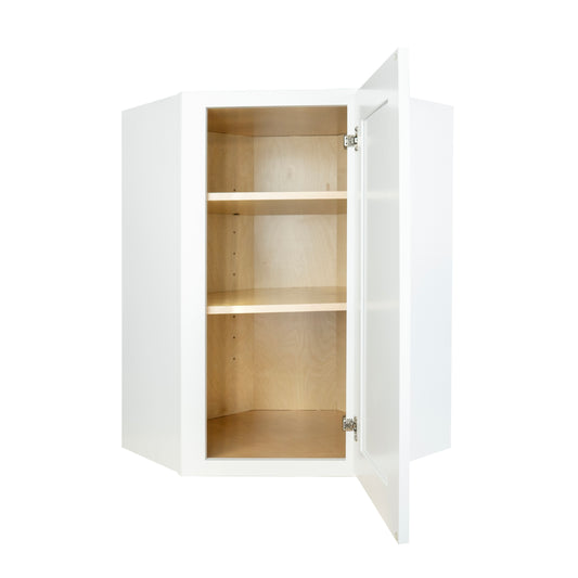 Hollywood Fabiani Design Shaker Diagonal Corner Wall Kitchen Cabinet Ready to Assemble 24 in. W x 12 in. D x 30 in. White