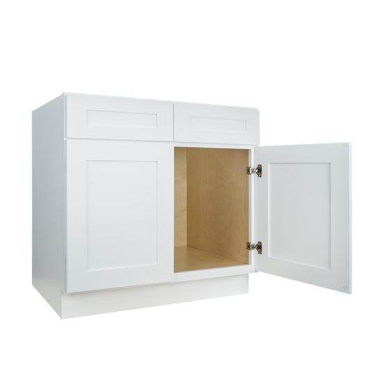 Hollywood Fabiani Design Shaker Sink Base Kitchen Cabinet Ready to Assemble White