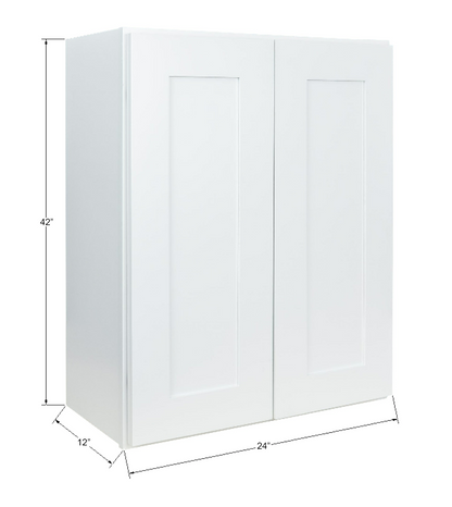 Hollywood Fabiani Design Shaker Wall Kitchen Cabinet Ready to Assemble White - 42 in. Height